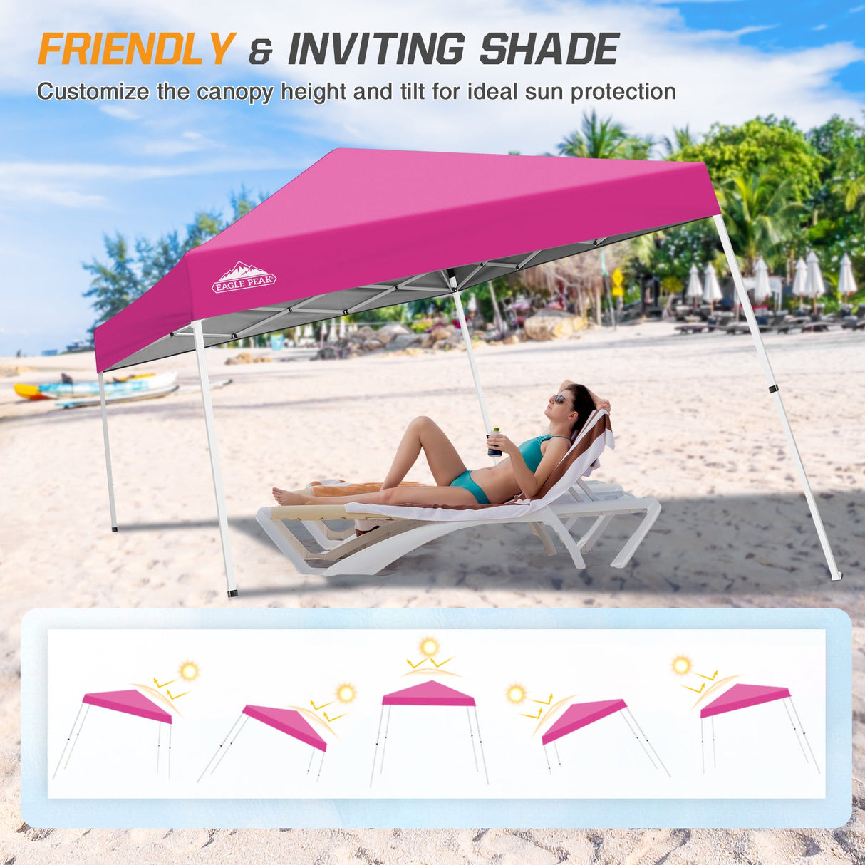 Slant Leg Pop up Canopy Tent, 10x10 Base 8x8 Top - Eagle Peak Custom Canopy Tent