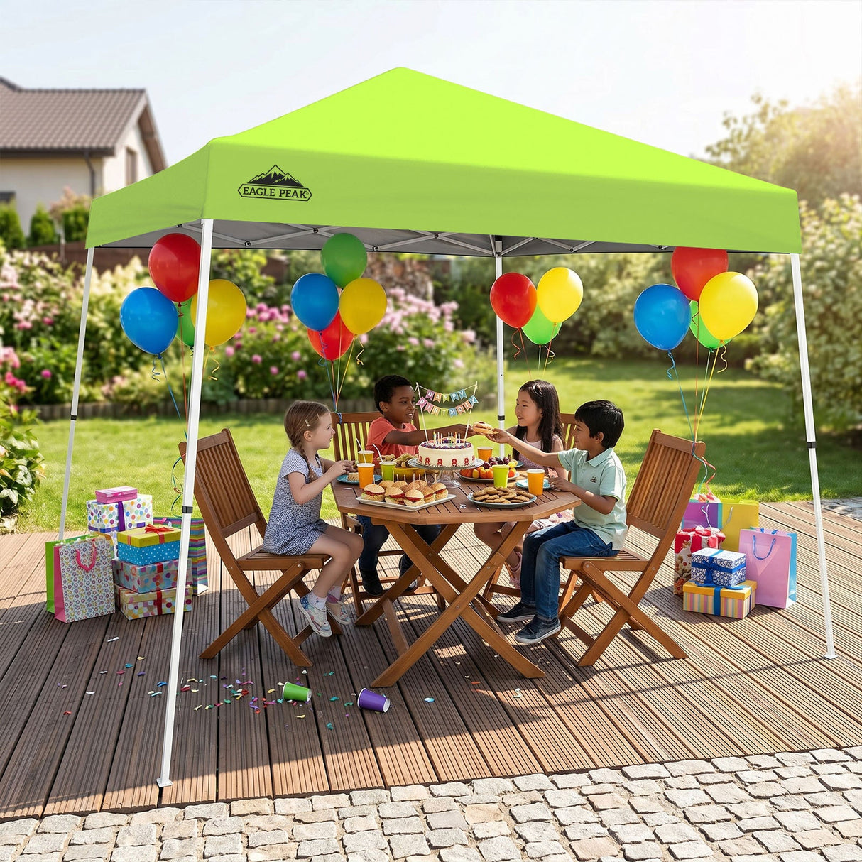 Slant Leg Pop up Canopy Tent, 10x10 Base 8x8 Top - Eagle Peak®