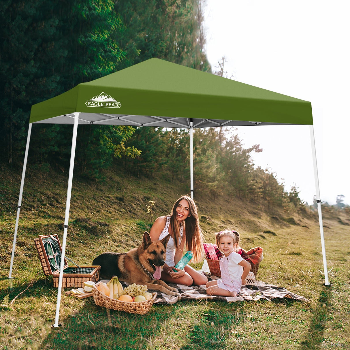 Slant Leg Pop up Canopy Tent, 10x10 Base 8x8 Top - Eagle Peak Custom Canopy Tent