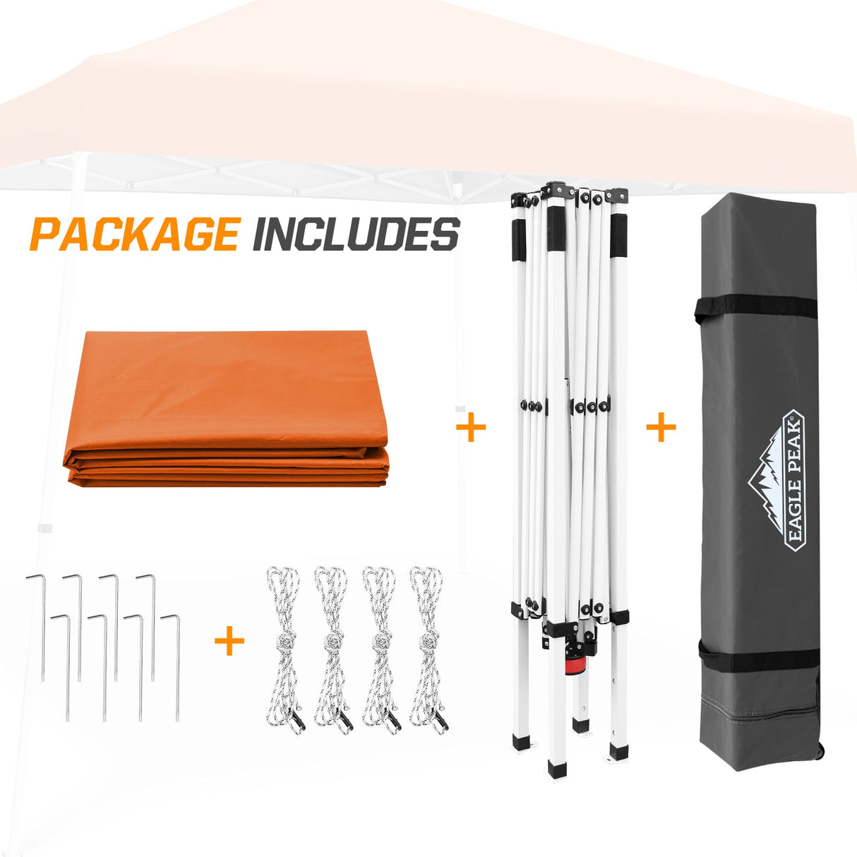 Slant Leg Pop up Canopy Tent, 10x10 Base 8x8 Top - Eagle Peak Custom Canopy Tent
