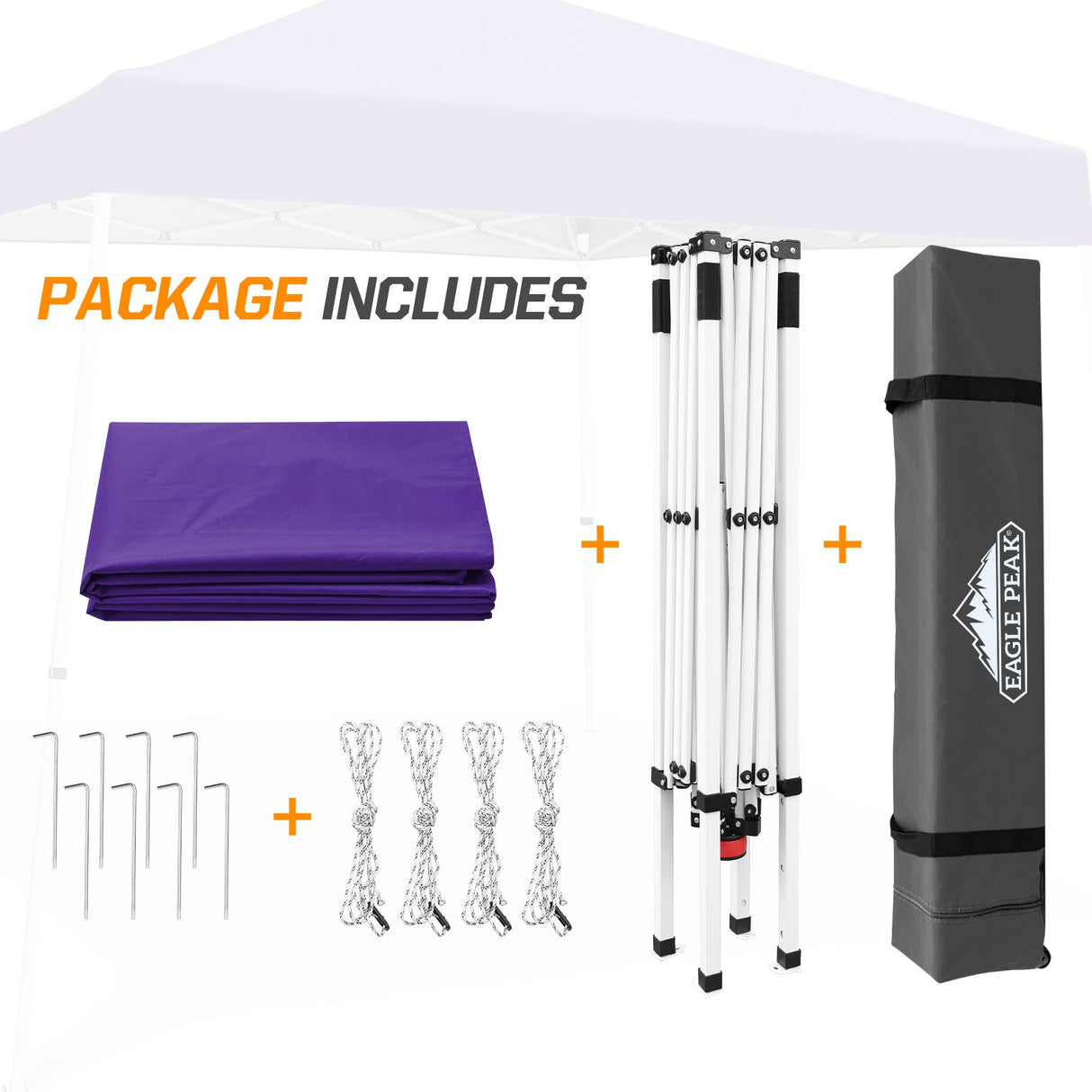 Slant Leg Pop up Canopy Tent, 10x10 Base 8x8 Top - Eagle Peak Custom Canopy Tent