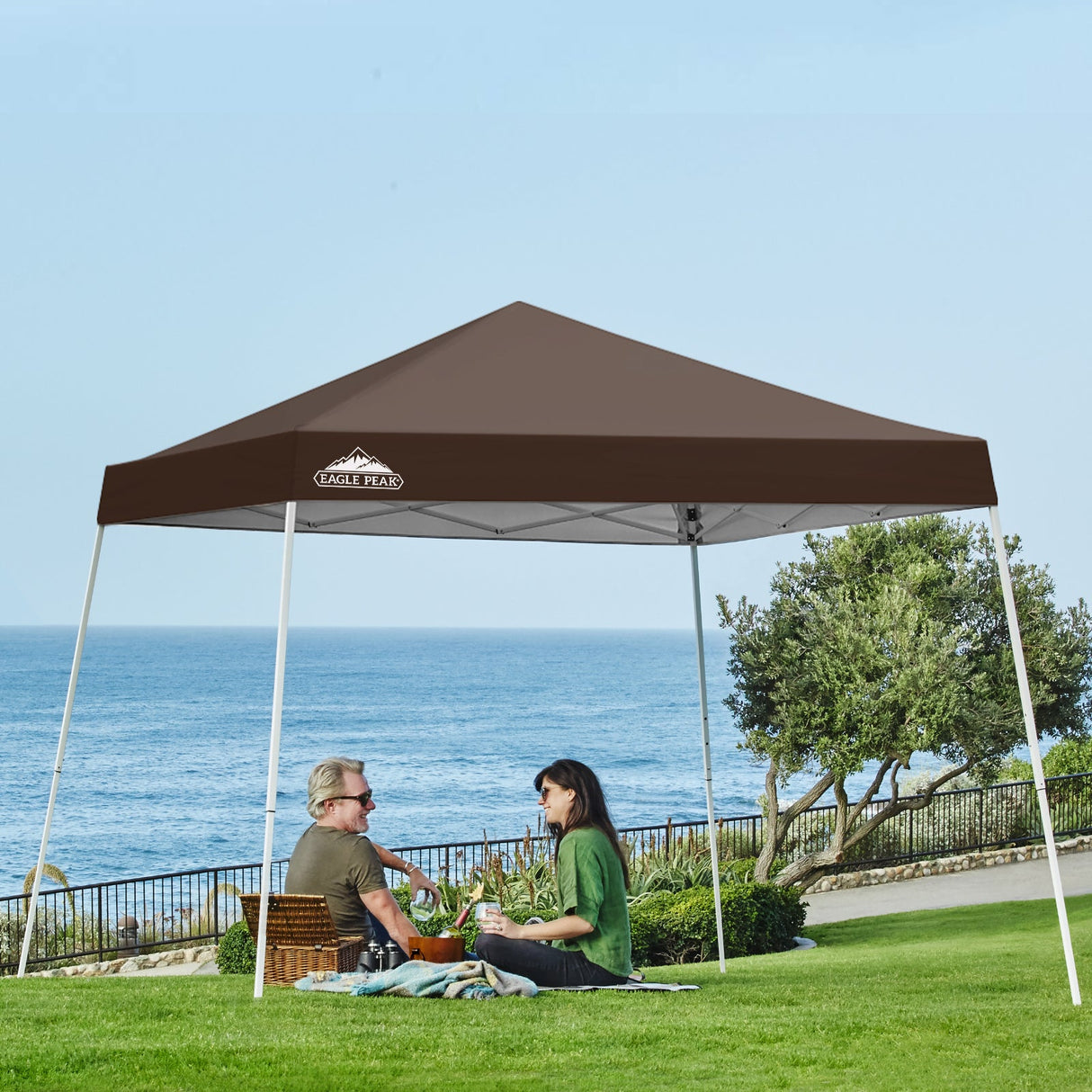 Slant Leg Pop up Canopy Tent, 10x10 Base 8x8 Top - Eagle Peak Custom Canopy Tent