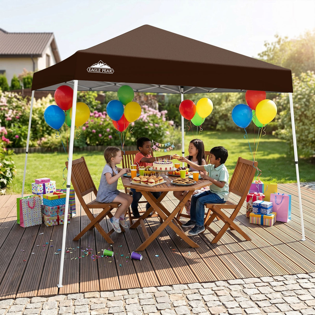 Slant Leg Pop up Canopy Tent, 10x10 Base 8x8 Top - Eagle Peak®