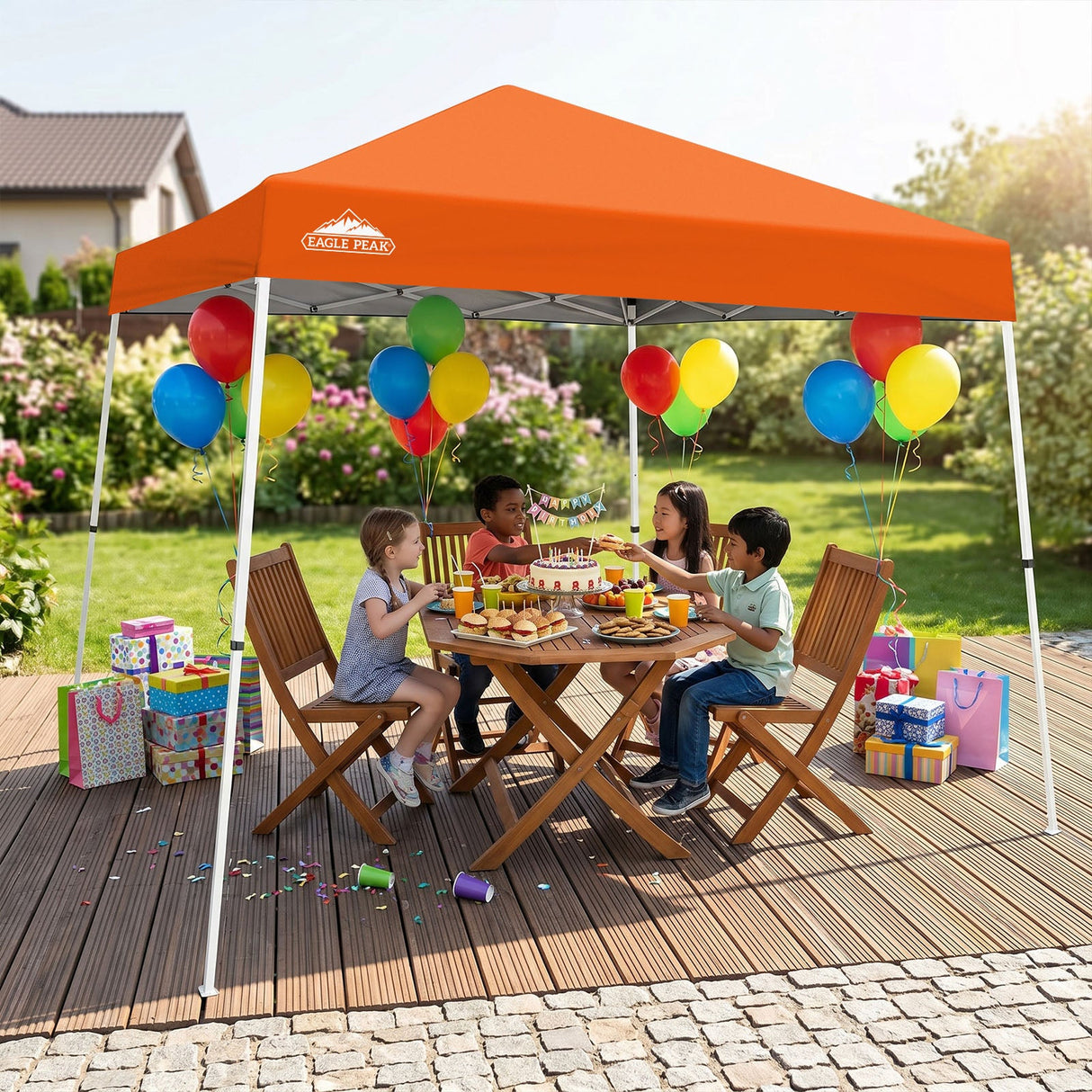 Slant Leg Pop up Canopy Tent, 10x10 Base 8x8 Top - Eagle Peak®