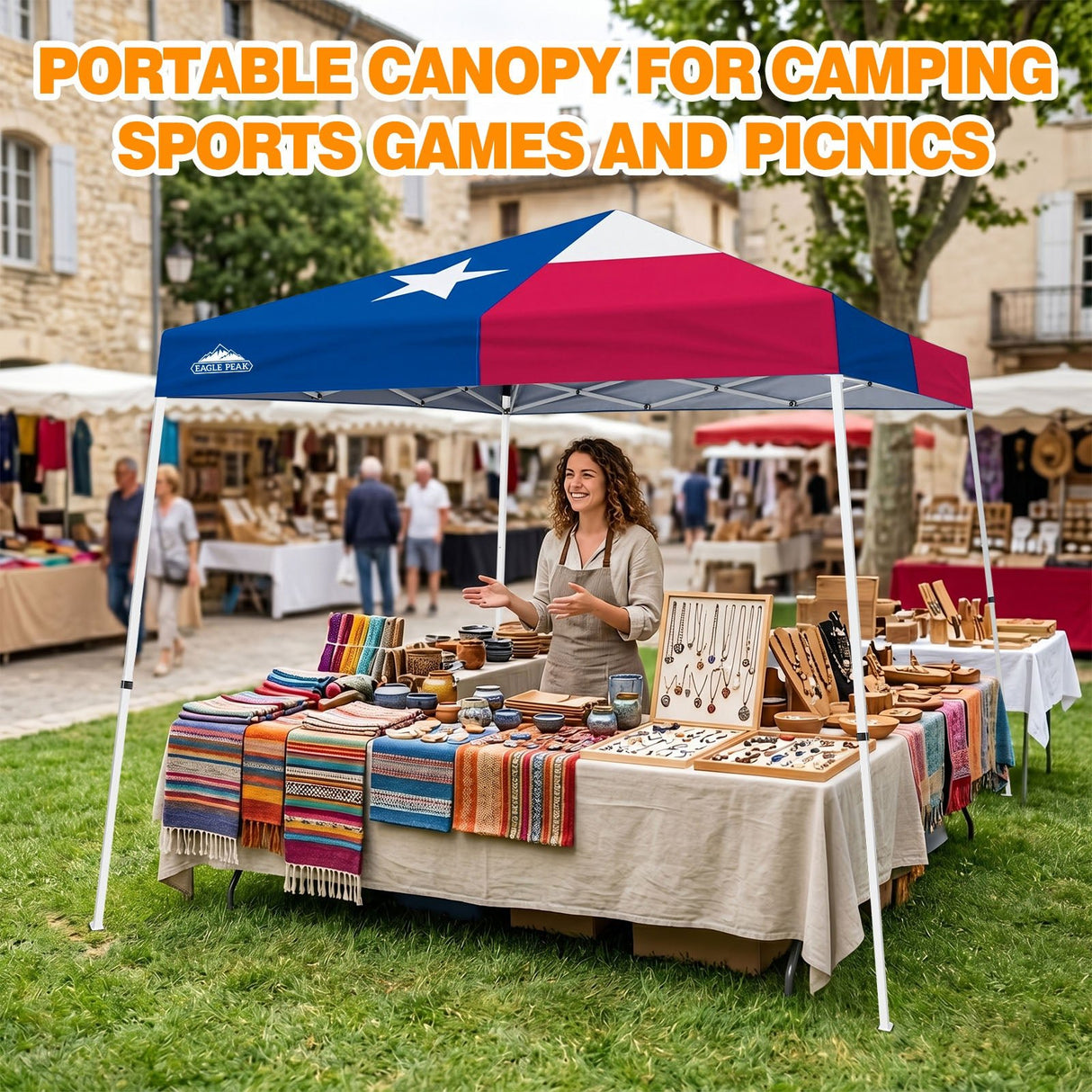 Slant Leg Pop up Canopy Tent, 10x10 Base 8x8 Top - Eagle Peak®