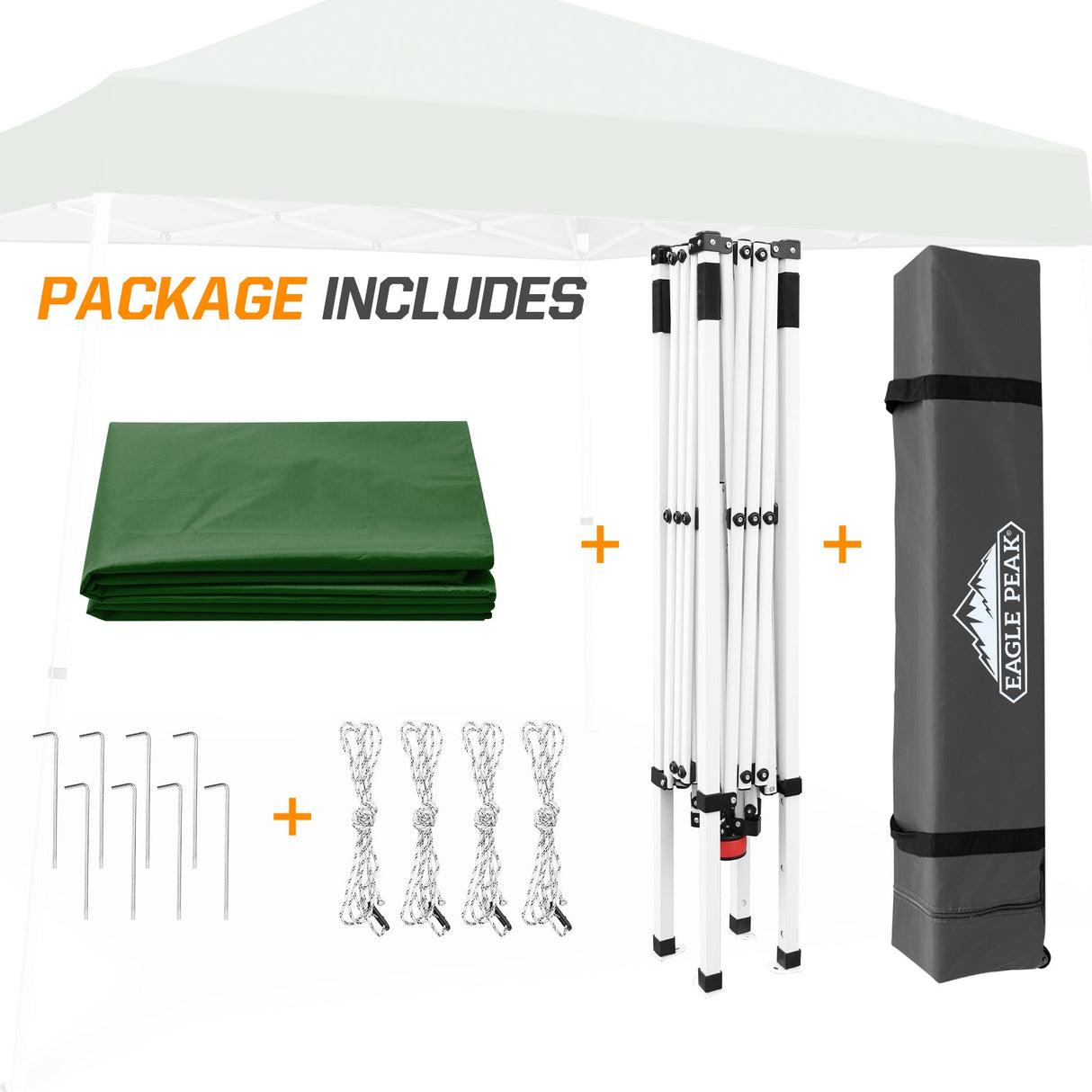 Slant Leg Pop up Canopy Tent, 10x10 Base 8x8 Top - Eagle Peak®