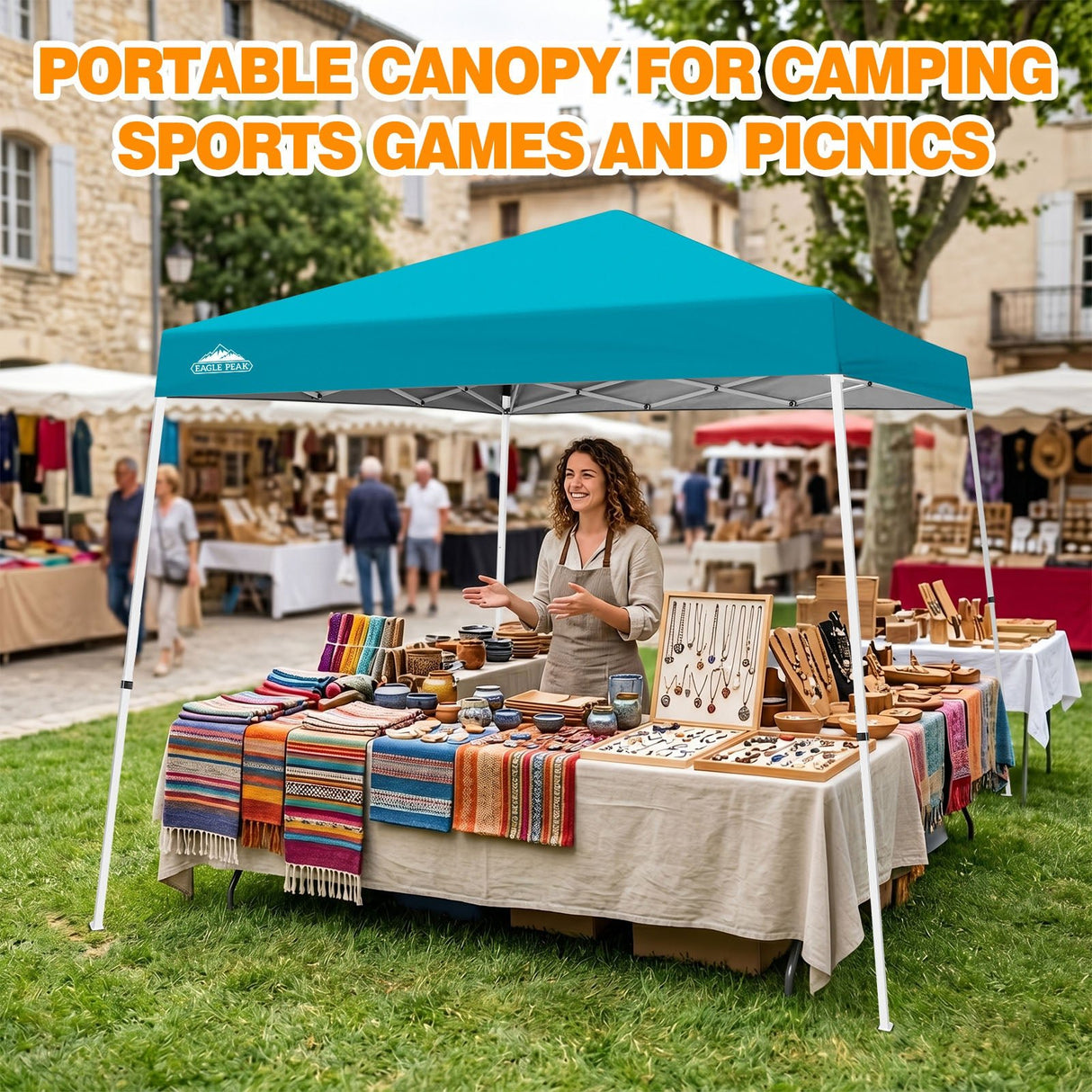 Slant Leg Pop up Canopy Tent, 10x10 Base 8x8 Top - Eagle Peak®