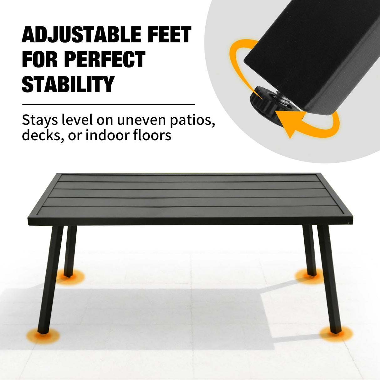 Small Patio Side Table/Coffee Table, Square/Rectangle - Eagle Peak Custom Canopy Tent