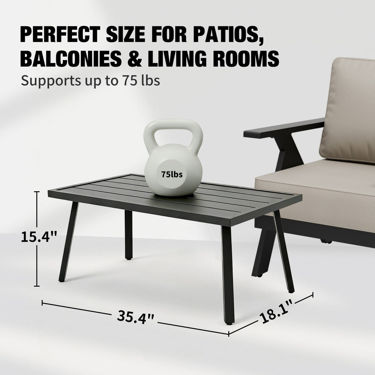 Small Patio Side Table/Coffee Table, Square/Rectangle - Eagle Peak Custom Canopy Tent