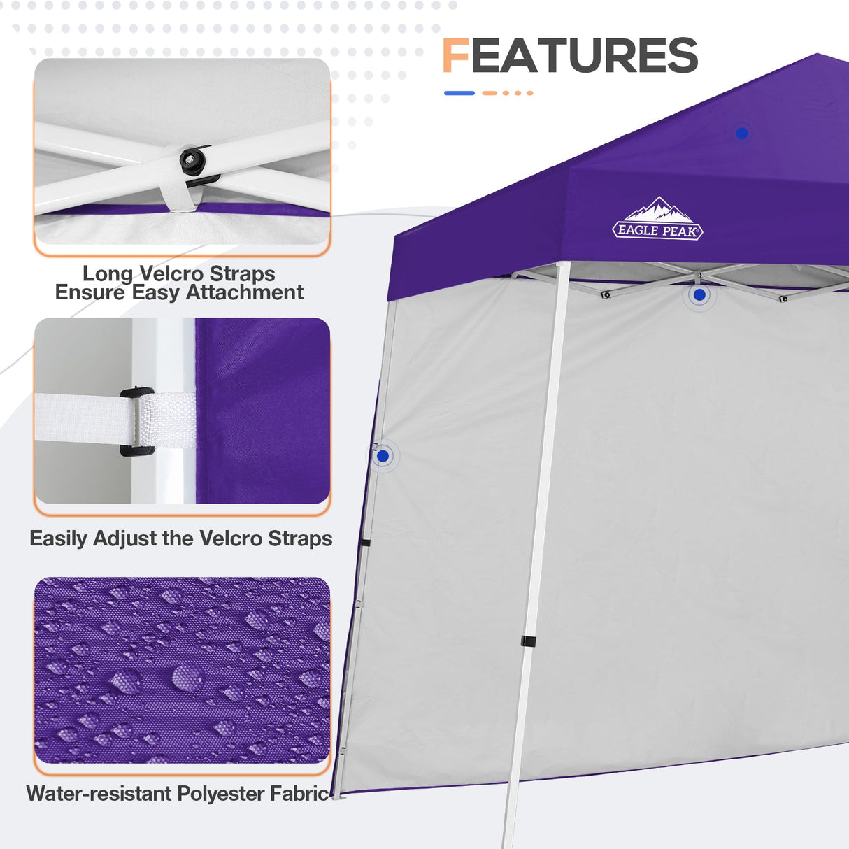 Sunwall / Sidewall for 10x10 Slant Leg Canopy Only, 1 Sidewall - Eagle Peak Custom Canopy Tent