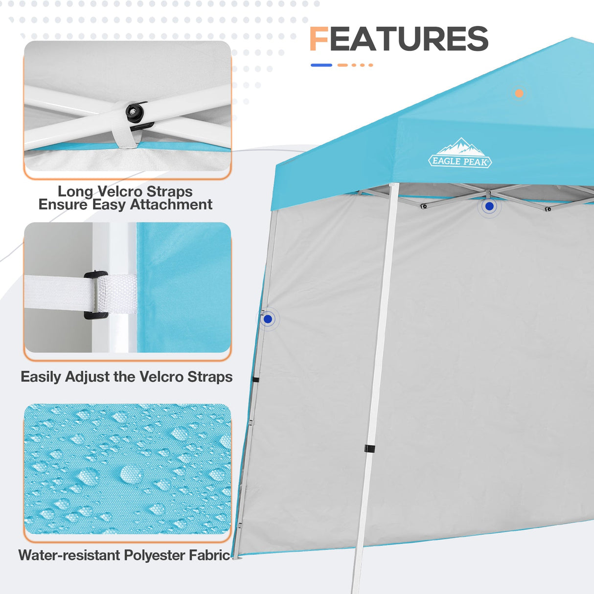 Sunwall / Sidewall for 10x10 Slant Leg Canopy Only, 1 Sidewall - Eagle Peak Custom Canopy Tent