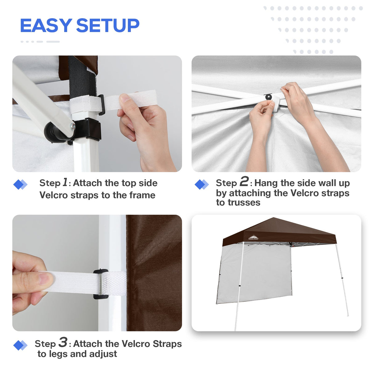Sunwall / Sidewall for 10x10 Slant Leg Canopy Only, 1 Sidewall - Eagle Peak Custom Canopy Tent