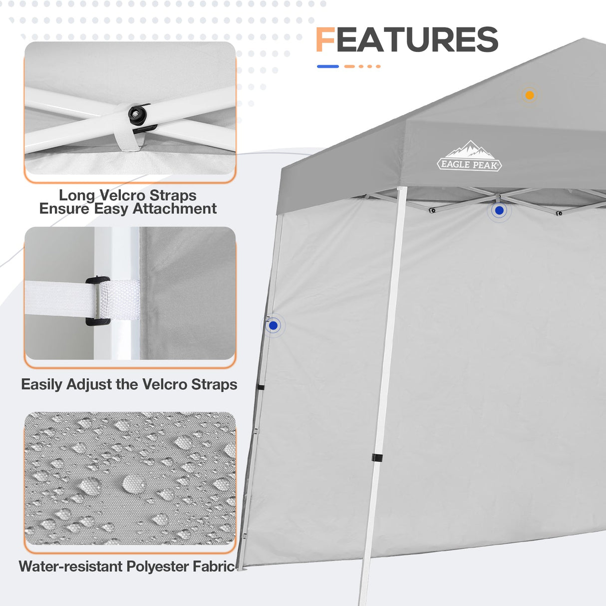 Sunwall / Sidewall for 10x10 Slant Leg Canopy Only, 1 Sidewall - Eagle Peak Custom Canopy Tent