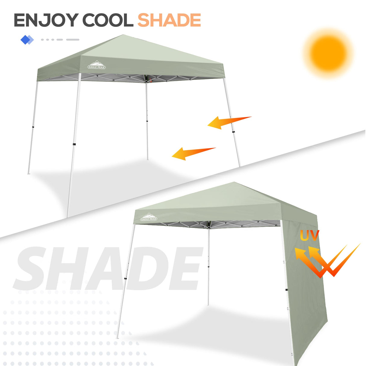 Sunwall / Sidewall for 10x10 Slant Leg Canopy Only, 1 Sidewall - Eagle Peak Custom Canopy Tent