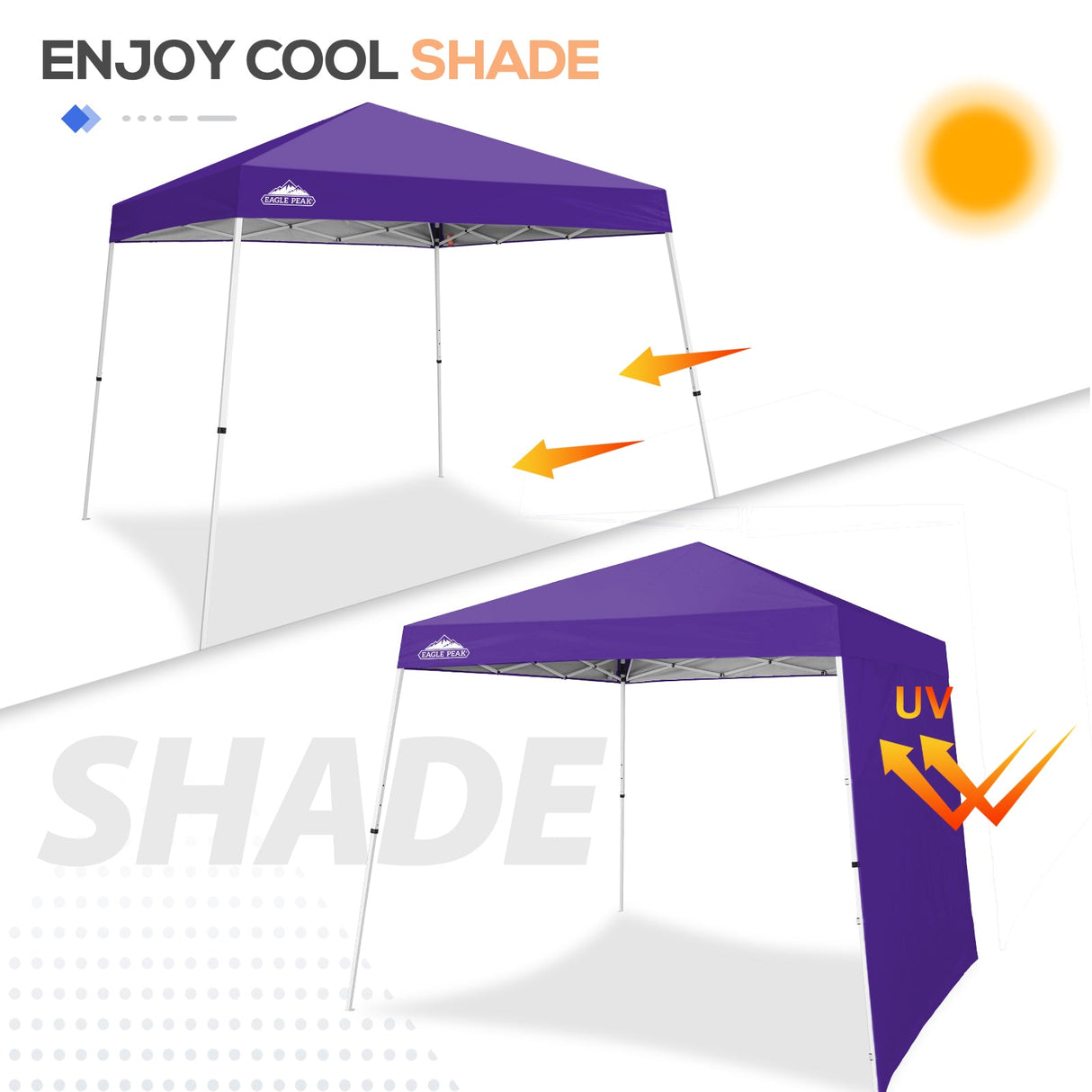 Sunwall / Sidewall for 10x10 Slant Leg Canopy Only, 1 Sidewall - Eagle Peak Custom Canopy Tent