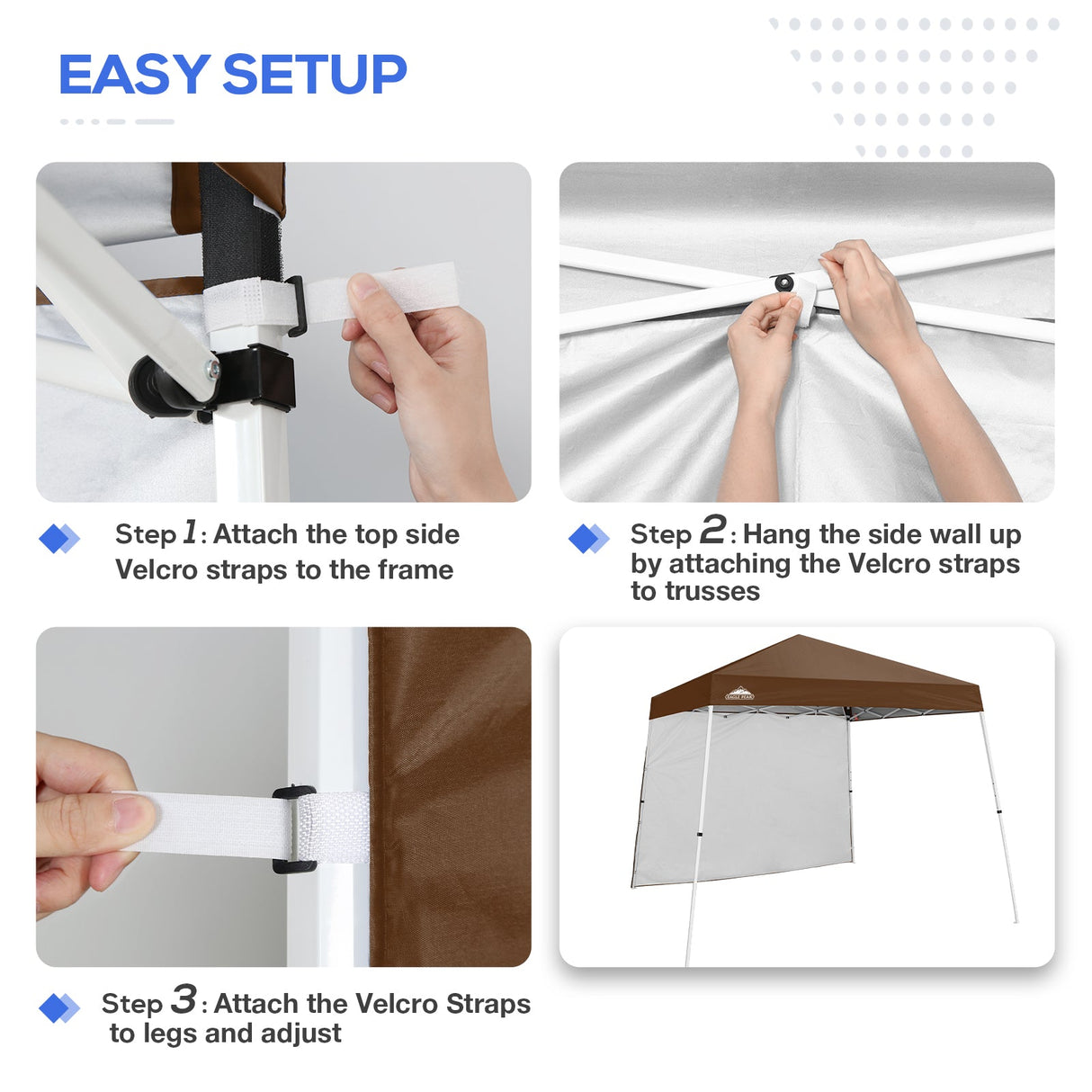 Sunwall / Sidewall for 10x10 Slant Leg Canopy Only, 1 Sidewall - Eagle Peak Custom Canopy Tent