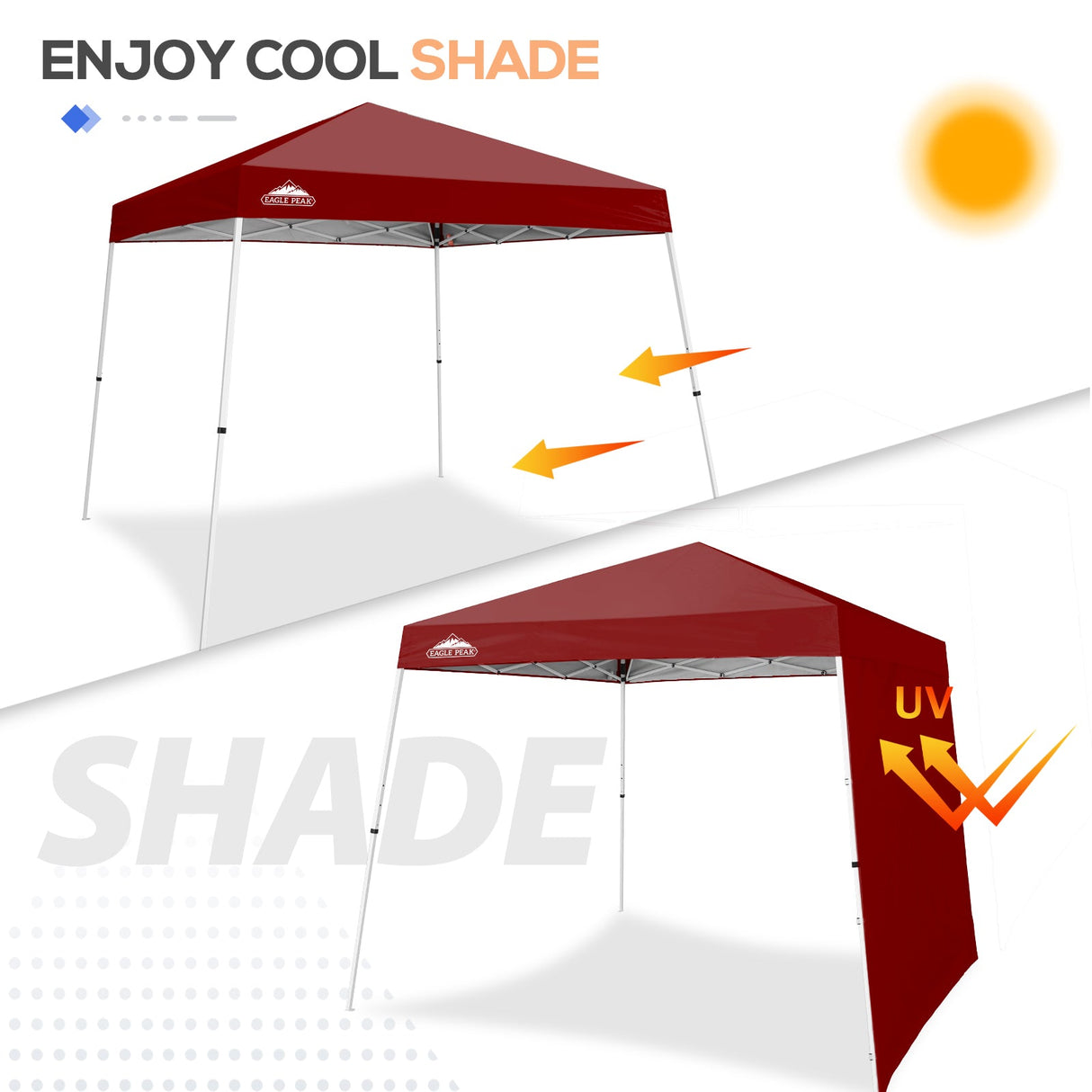 Sunwall / Sidewall for 10x10 Slant Leg Canopy Only, 1 Sidewall - Eagle Peak Custom Canopy Tent