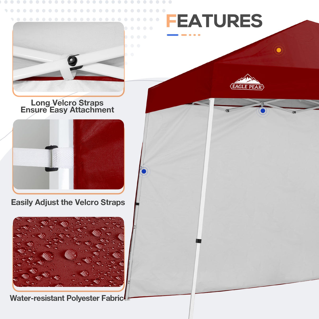 Sunwall / Sidewall for 10x10 Slant Leg Canopy Only, 1 Sidewall - Eagle Peak Custom Canopy Tent