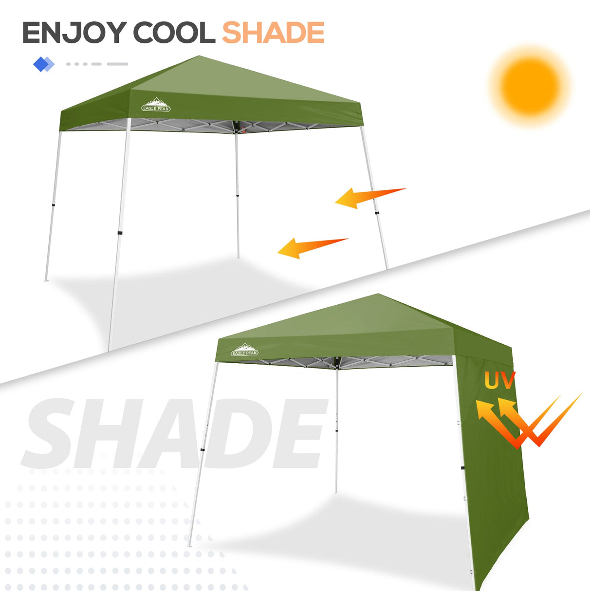 Sunwall / Sidewall for 10x10 Slant Leg Canopy Only, 1 Sidewall - Eagle Peak Custom Canopy Tent