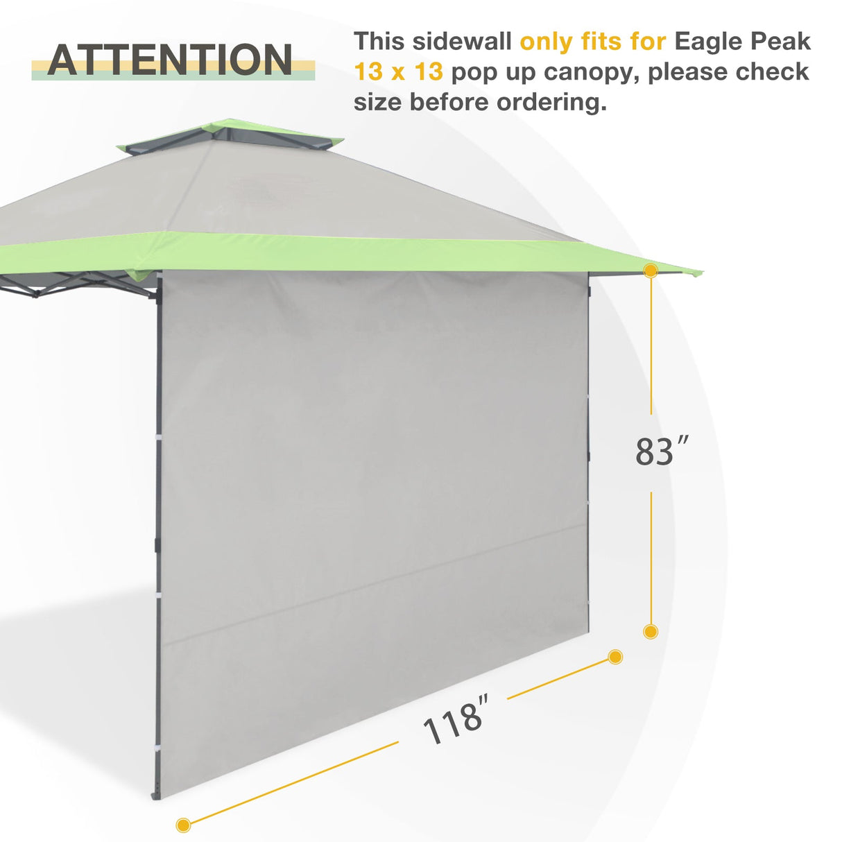 Sunwall / Sidewall for 13x13 ft Straight Leg Canopy - Eagle Peak Custom Canopy Tent