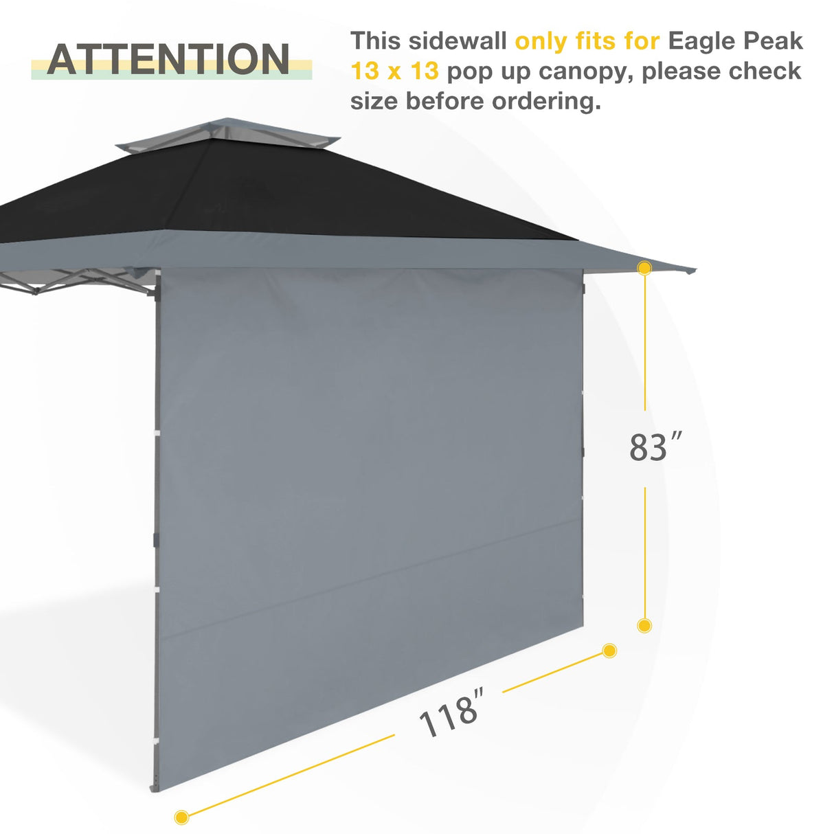 Sunwall / Sidewall for 13x13 ft Straight Leg Canopy - Eagle Peak Custom Canopy Tent