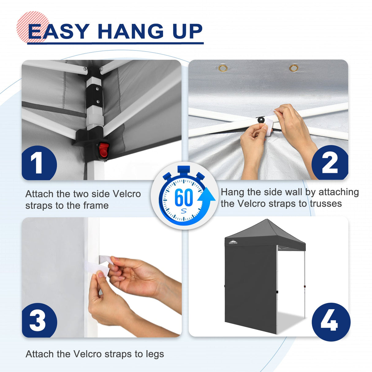 Sunwall / Sidewall for 5x5 ft Straight Leg Canopy only 1 Sidewall - Eagle Peak Custom Canopy Tent