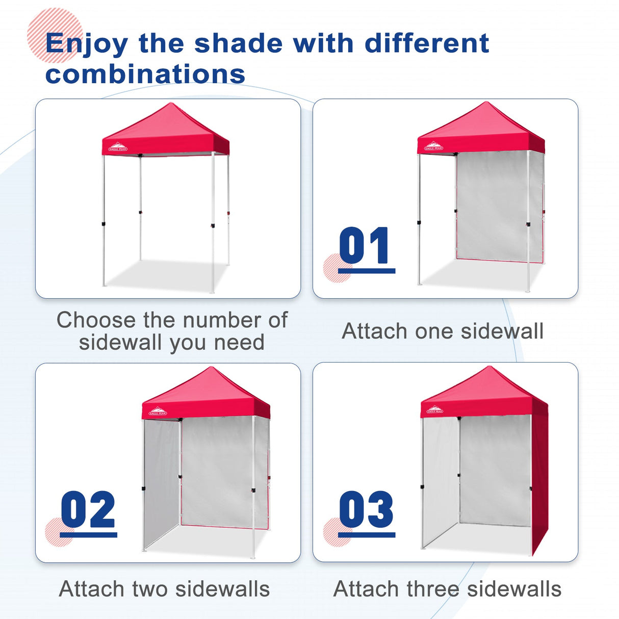 Sunwall / Sidewall for 5x5 ft Straight Leg Canopy only 1 Sidewall - Eagle Peak Custom Canopy Tent