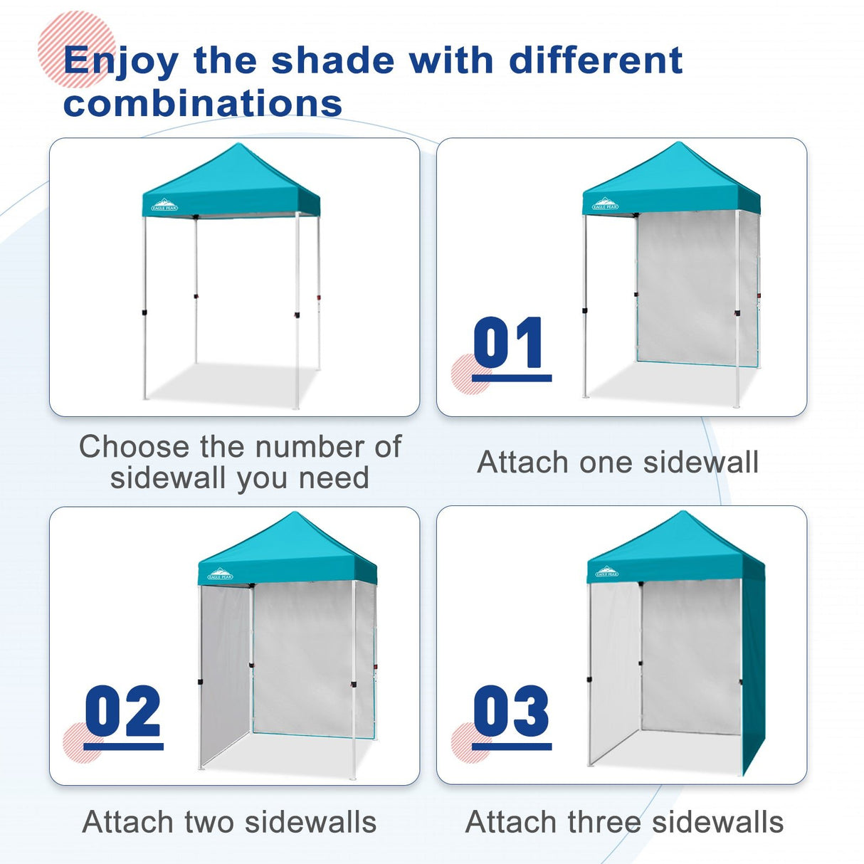 Sunwall / Sidewall for 5x5 ft Straight Leg Canopy only 1 Sidewall - Eagle Peak Custom Canopy Tent