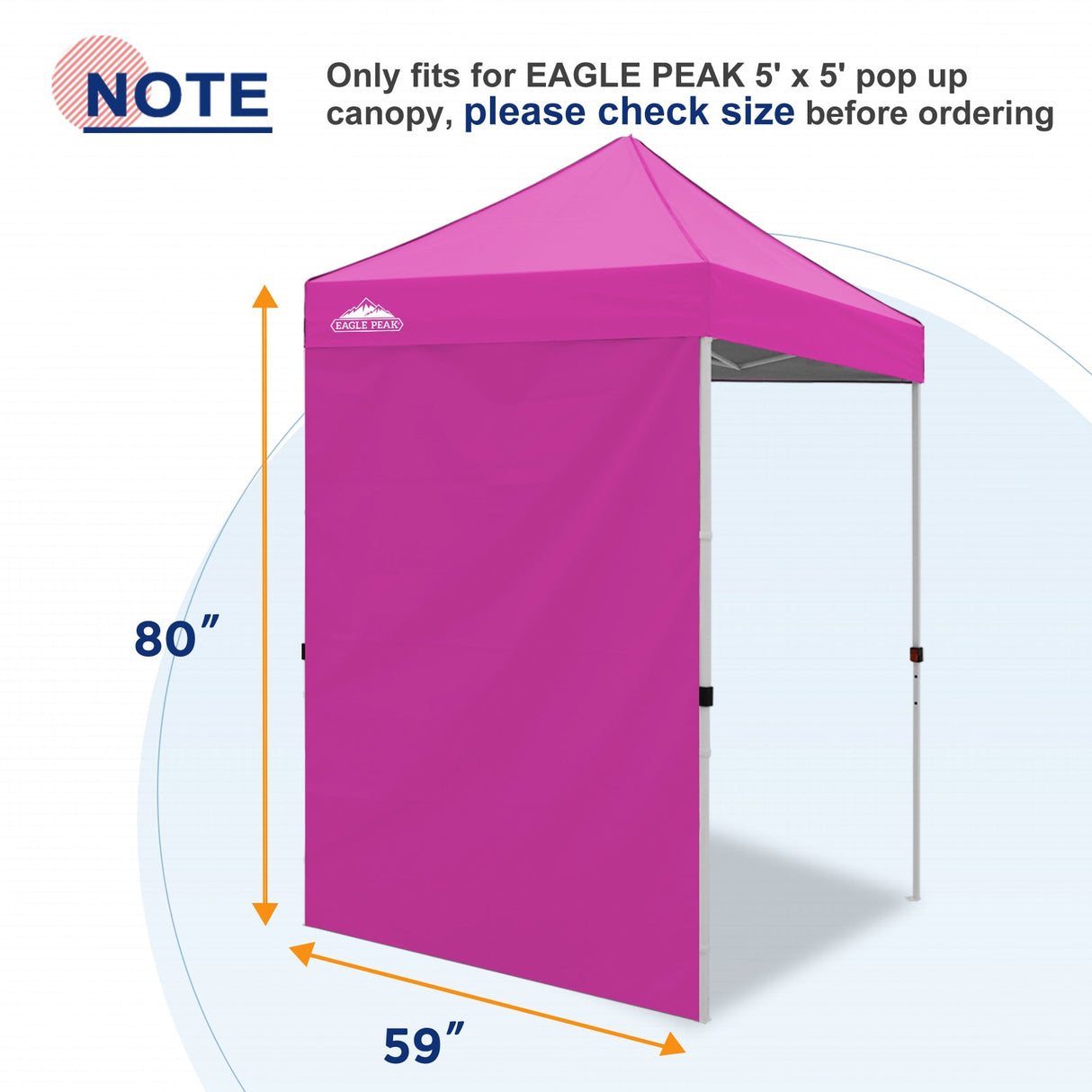 Sunwall / Sidewall for 5x5 ft Straight Leg Canopy only 1 Sidewall - Eagle Peak Custom Canopy Tent