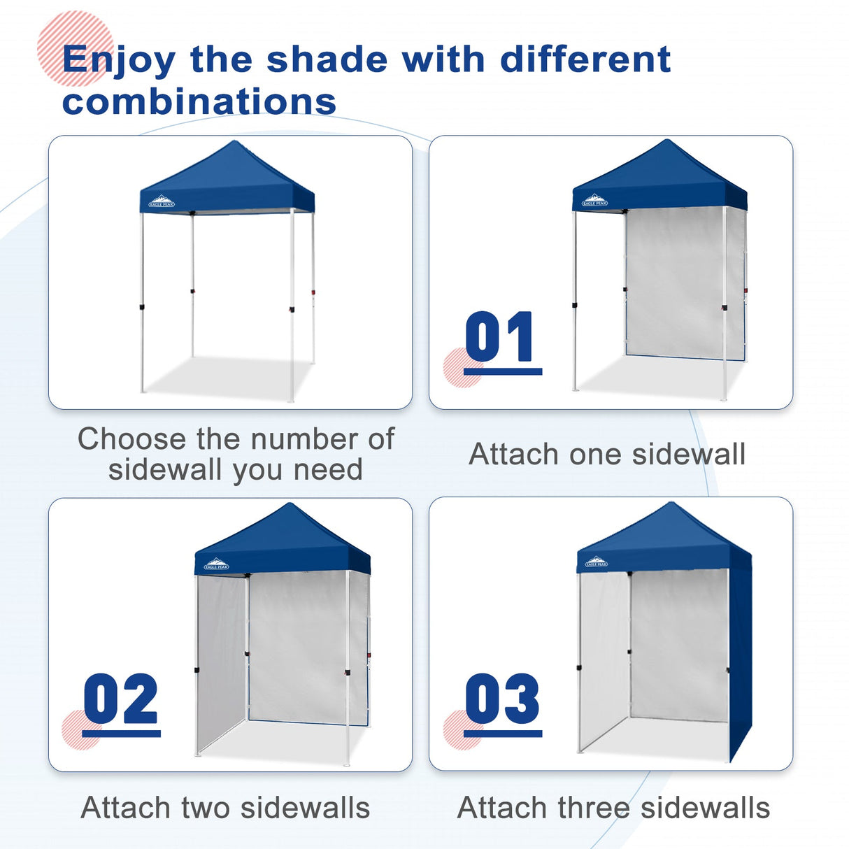 Sunwall / Sidewall for 5x5 ft Straight Leg Canopy only 1 Sidewall - Eagle Peak Custom Canopy Tent