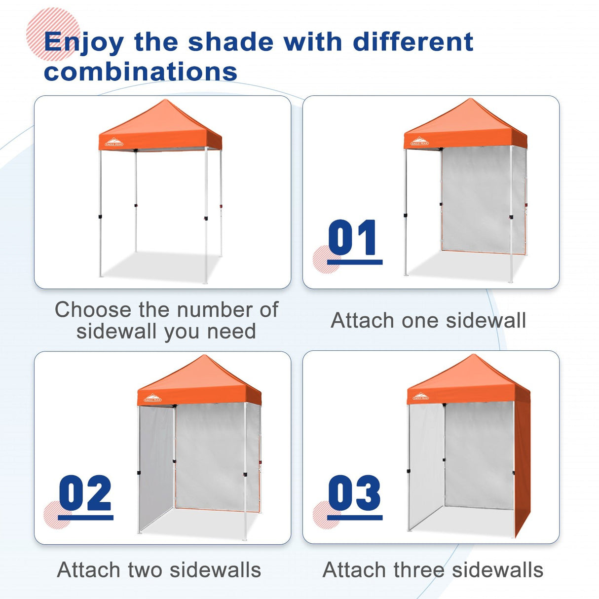 Sunwall / Sidewall for 5x5 ft Straight Leg Canopy only 1 Sidewall - Eagle Peak Custom Canopy Tent