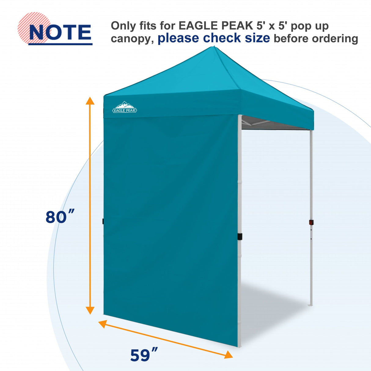 Sunwall / Sidewall for 5x5 ft Straight Leg Canopy only 1 Sidewall - Eagle Peak Custom Canopy Tent