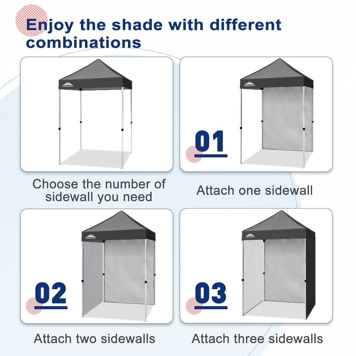Sunwall / Sidewall for 5x5 ft Straight Leg Canopy only 1 Sidewall - Eagle Peak Custom Canopy Tent