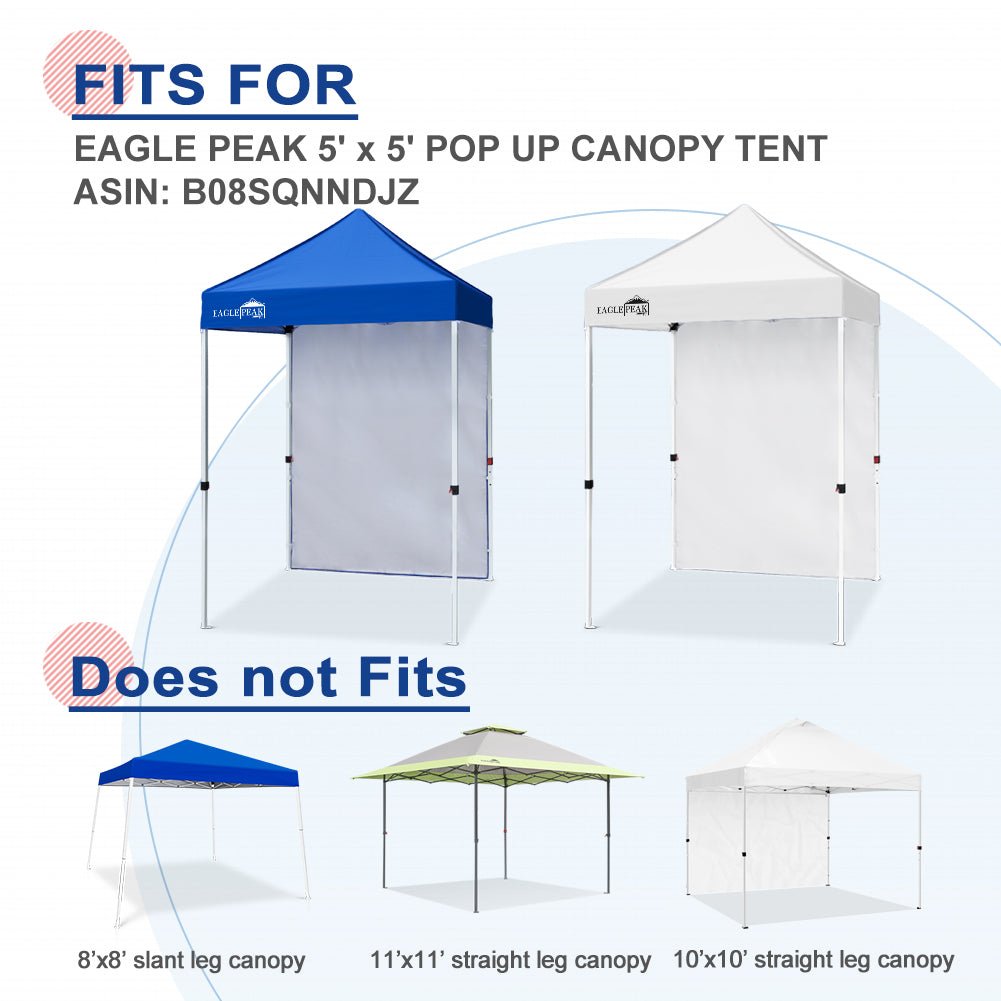 Sunwall / Sidewall for 5x5 ft Straight Leg Canopy only 1 Sidewall - Eagle Peak Custom Canopy Tent