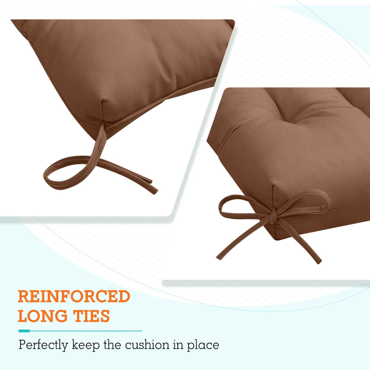 Tufted Outdoor/Indoor High Back Patio Chair Cushion, Set of 2, 46'' x 22'' - Eagle Peak Custom Canopy Tent