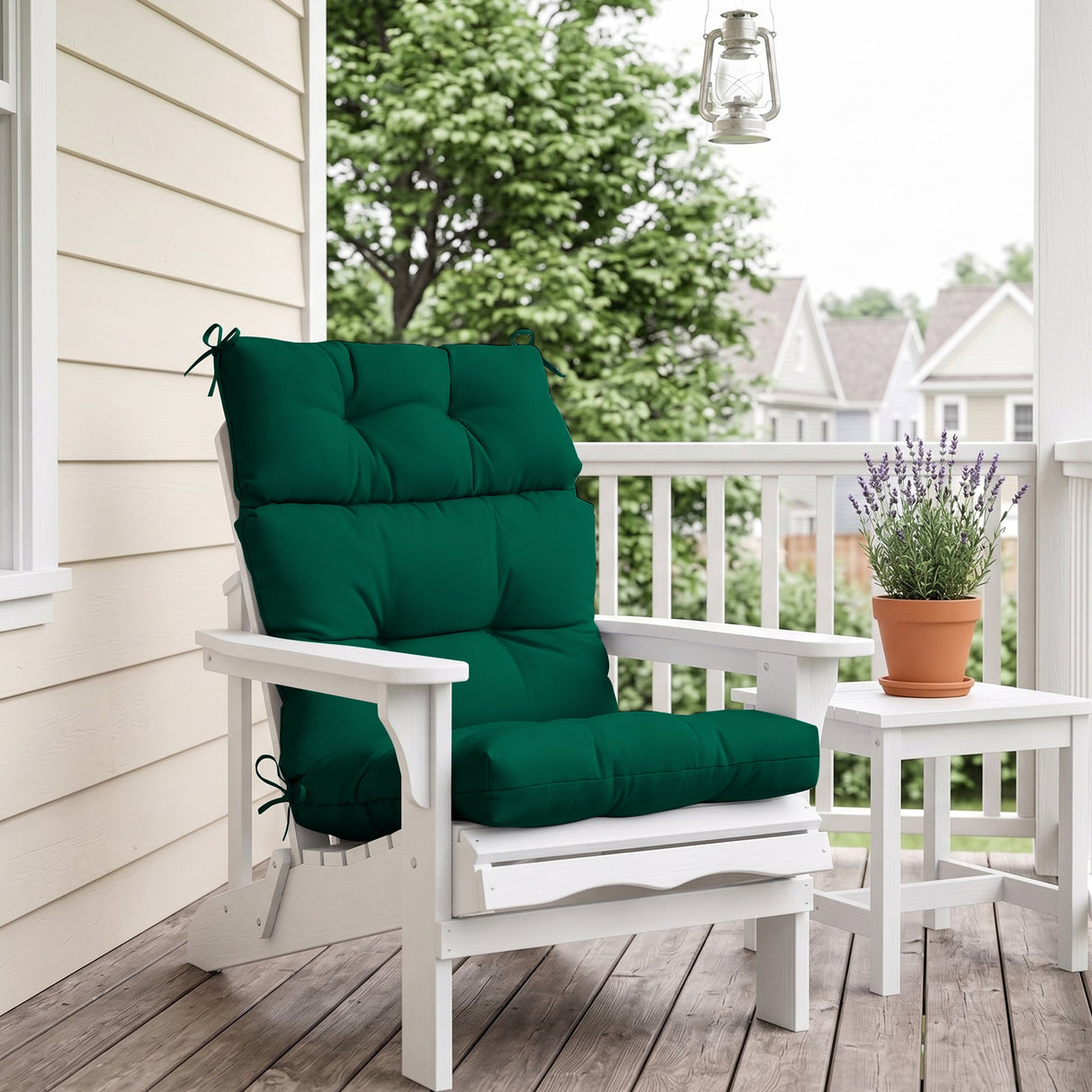 Tufted Outdoor/Indoor High Back Patio Chair Cushion, Set of 2, 46'' x 22'' - Eagle Peak