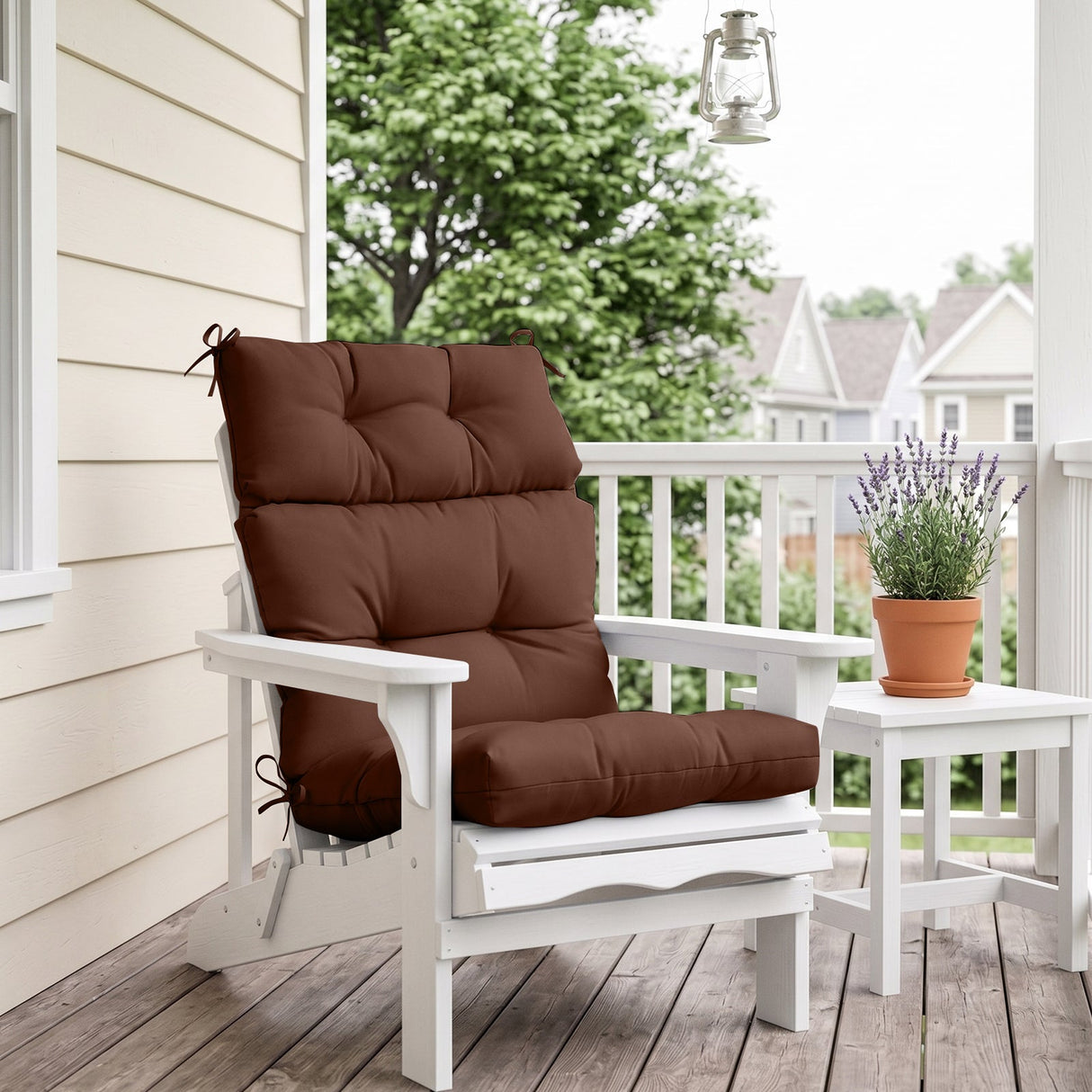 Tufted Outdoor/Indoor High Back Patio Chair Cushion, Set of 2, 46'' x 22'' - Eagle Peak