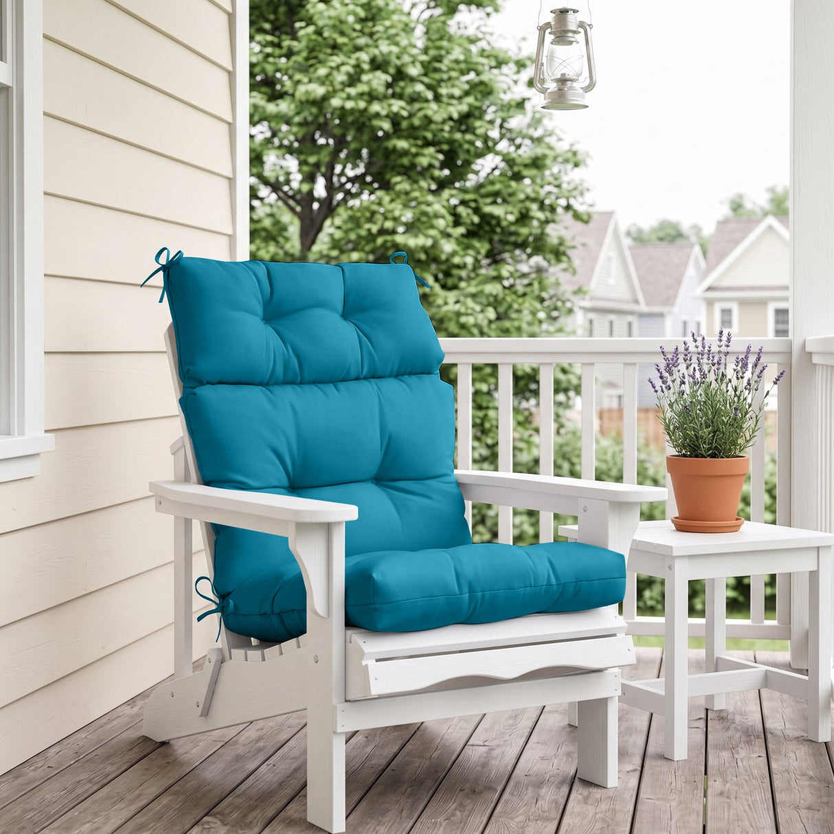 Tufted Outdoor/Indoor High Back Patio Chair Cushion, Set of 2, 46'' x 22'' - Eagle Peak