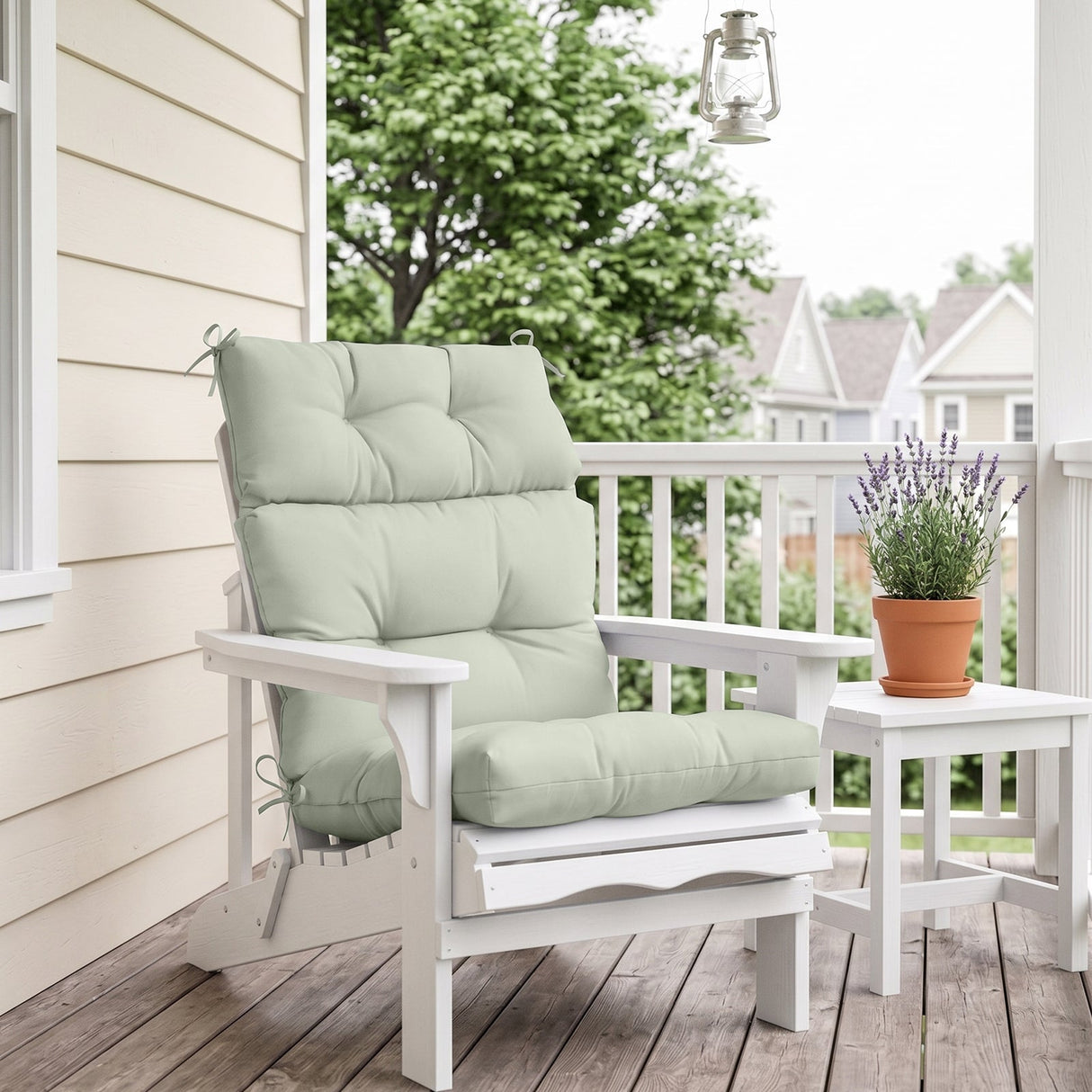 Tufted Outdoor/Indoor High Back Patio Chair Cushion, Set of 2, 46'' x 22'' - Eagle Peak
