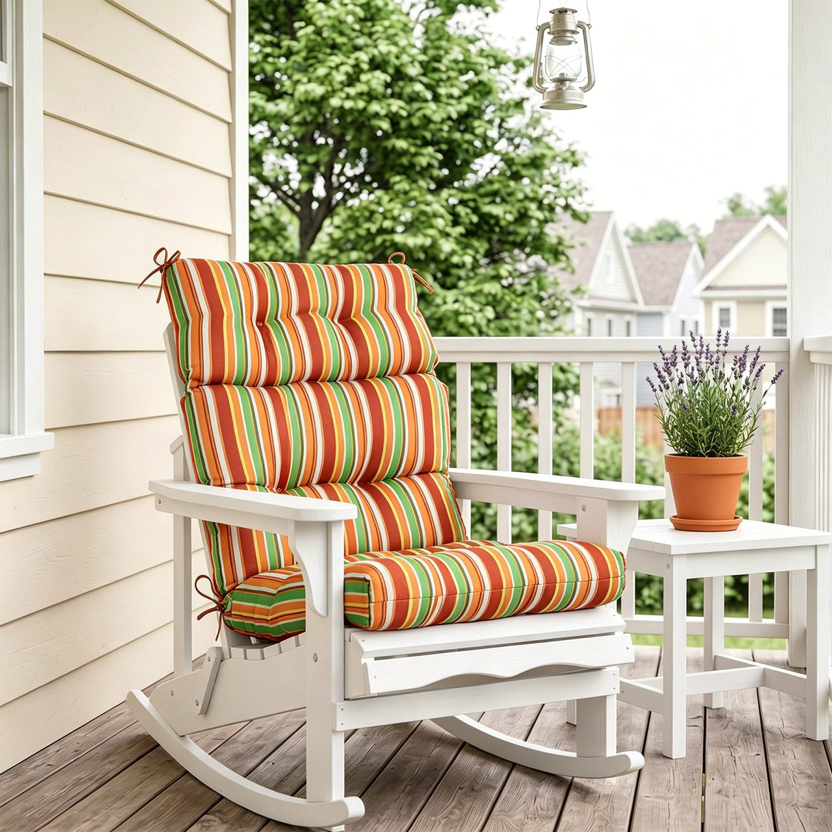 Tufted Outdoor/Indoor High Back Patio Chair Cushion, Set of 2, 46'' x 22'' - Eagle Peak