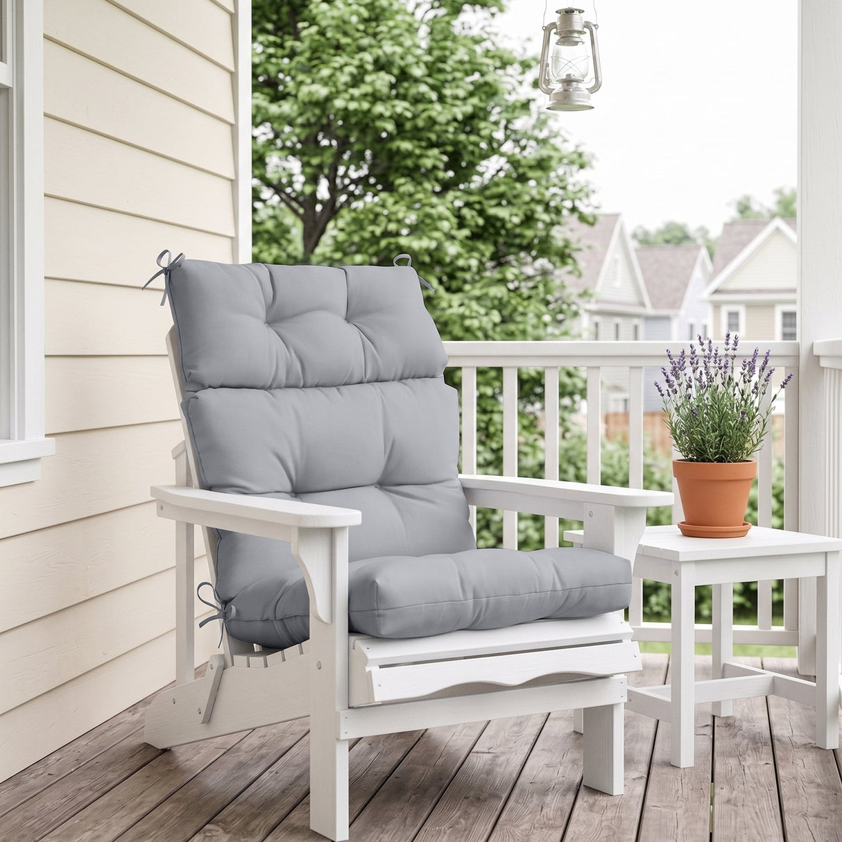 Tufted Outdoor/Indoor High Back Patio Chair Cushion, Set of 2, 46'' x 22'' - Eagle Peak