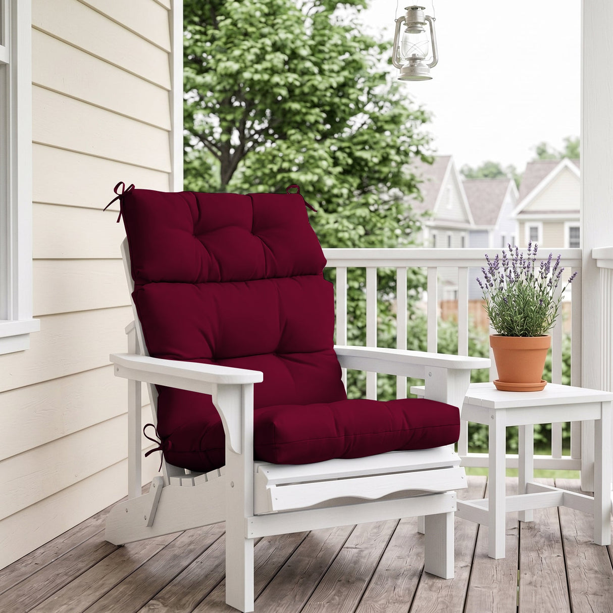Tufted Outdoor/Indoor High Back Patio Chair Cushion, Set of 2, 46'' x 22'' - Eagle Peak