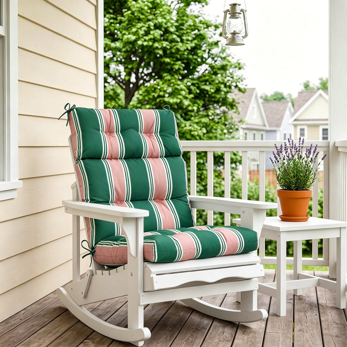 Tufted Outdoor/Indoor High Back Patio Chair Cushion, Set of 2, 46'' x 22'' - Eagle Peak