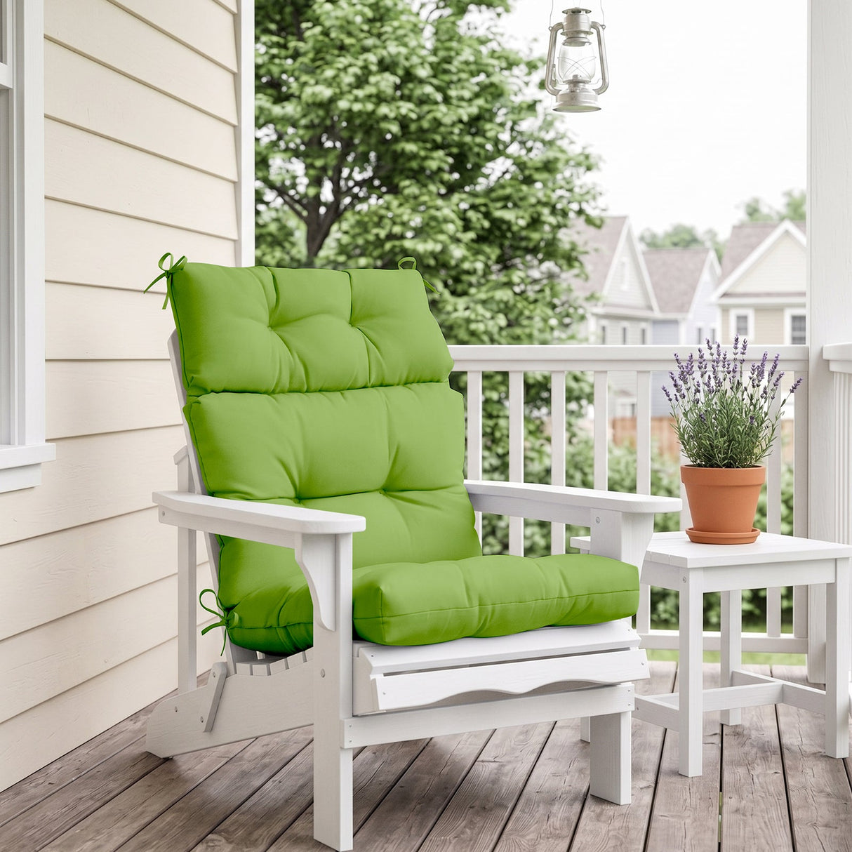Tufted Outdoor/Indoor High Back Patio Chair Cushion, Set of 2, 46'' x 22'' - Eagle Peak