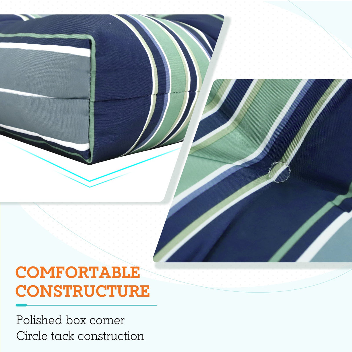 Tufted Outdoor/Indoor High Back Patio Chair Cushion, Set of 2, 46'' x 22'' - Eagle Peak Custom Canopy Tent