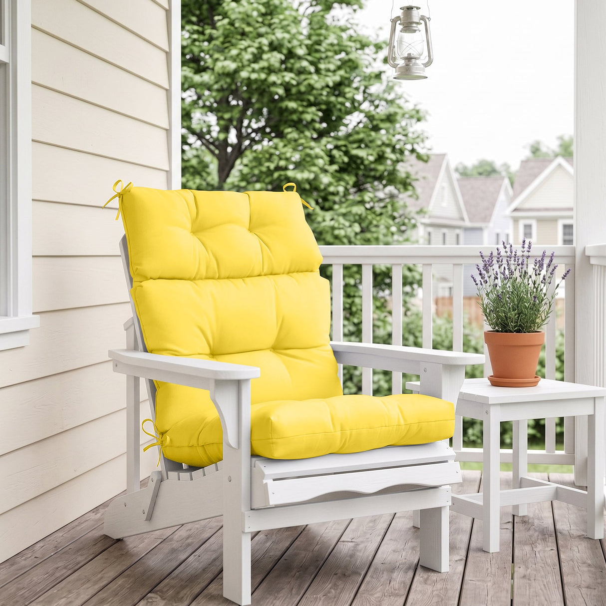 Tufted Outdoor/Indoor High Back Patio Chair Cushion, Set of 2, 46'' x 22'' - Eagle Peak