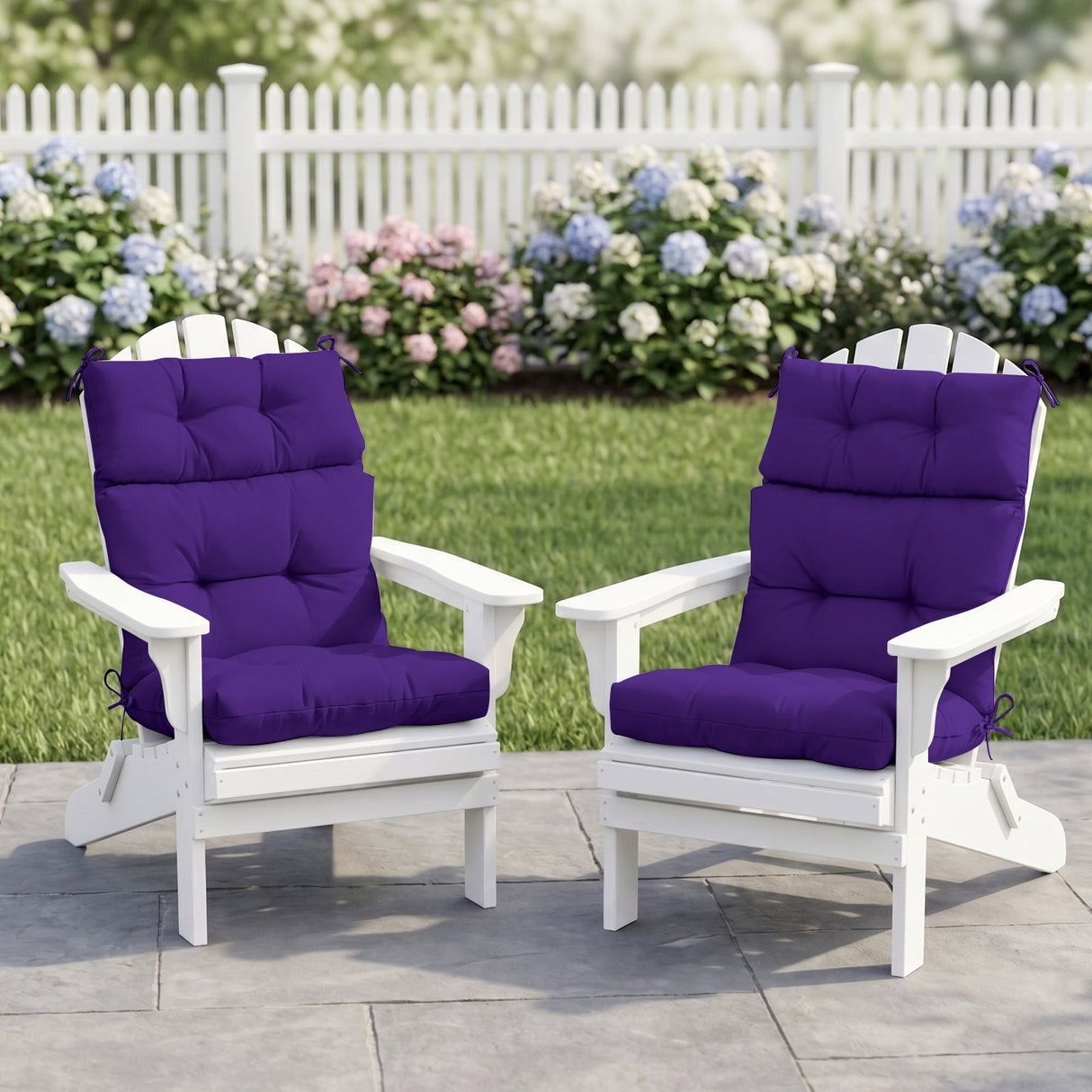 Tufted Outdoor/Indoor High Back Patio Chair Cushion, Set of 2, 46'' x 22'' - Eagle Peak