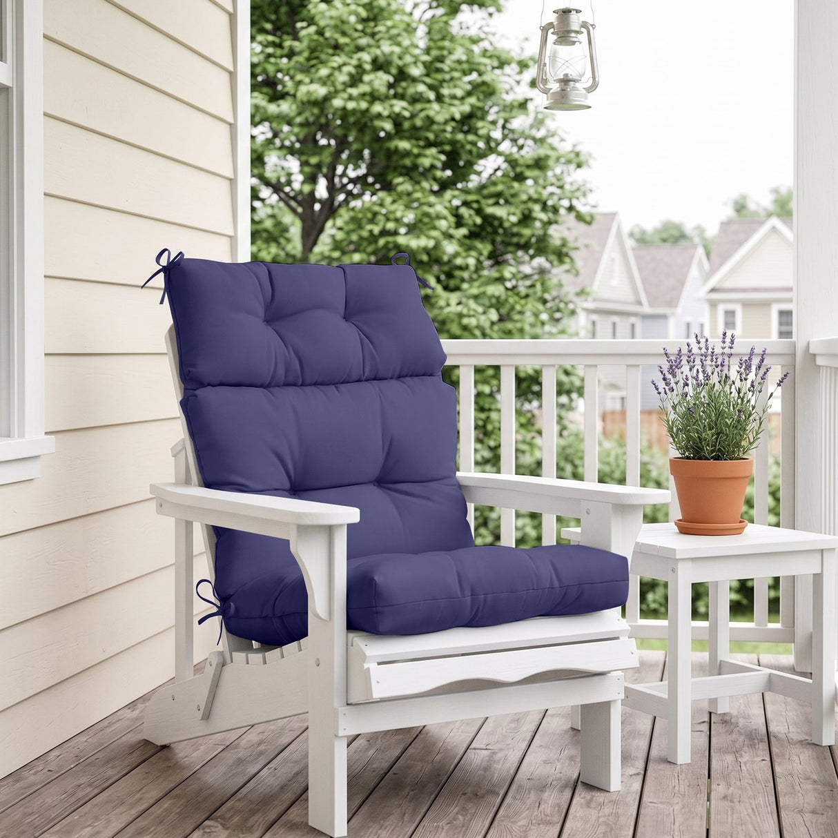 Tufted Outdoor/Indoor High Back Patio Chair Cushion, Set of 2, 46'' x 22'' - Eagle Peak