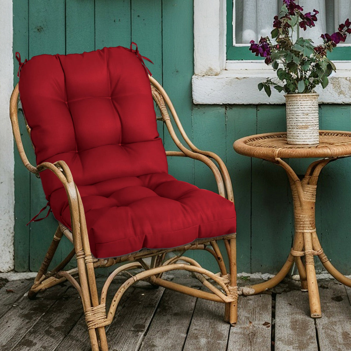 Tufted Outdoor/Indoor Seat/Back Chair Cushions, Set of 1, 42'' x 21'' - Eagle Peak Custom Canopy Tent