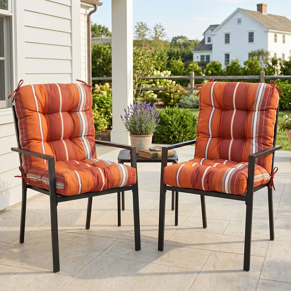 Tufted Outdoor/Indoor Seat/Back Chair Cushions, Set of 2, 42'' x 21'' - Eagle Peak